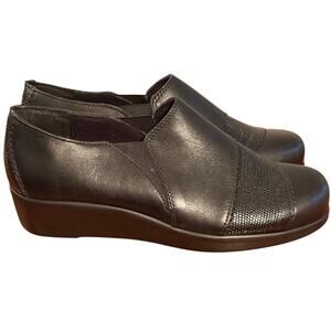 SAS Nora Women's Black Leather Slip-On Loafers Comfort Shoes Size 5.5